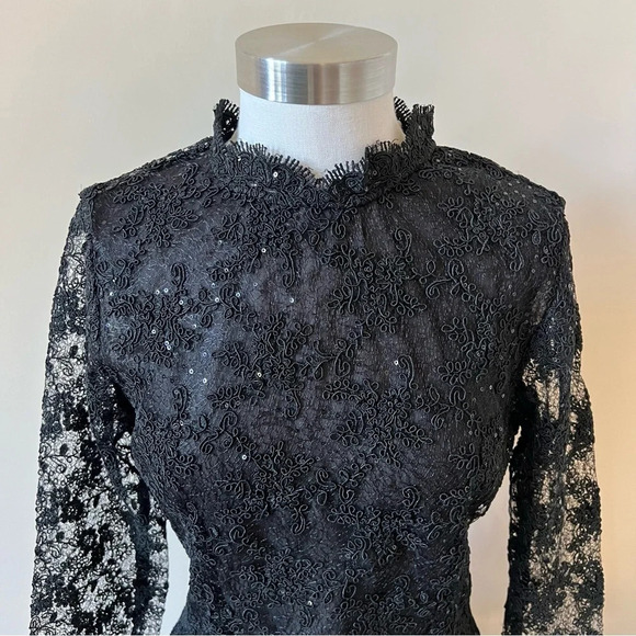 New! Zara Black Lace Sequin Top 17926 - Picture 4 of 13